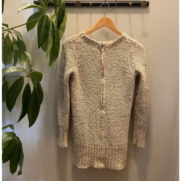 Anthropologie Kaisley Small Sweater | Back Zipper, Pink Beige Knit Pullover, EUC - Picture 4 of 13